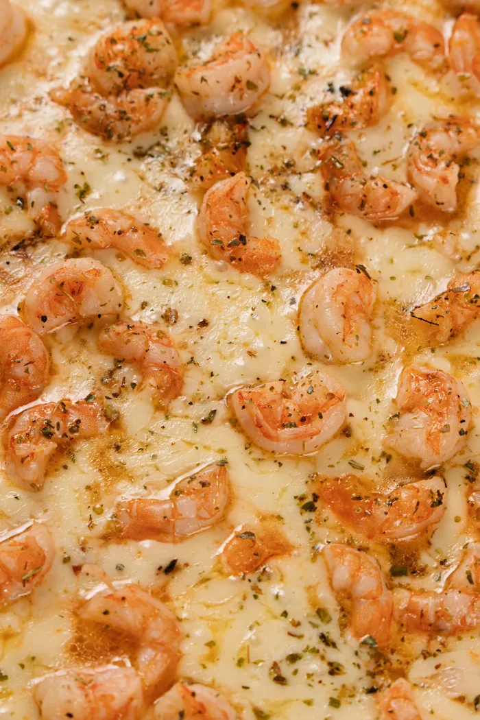 Pizza artesanal de camarão
